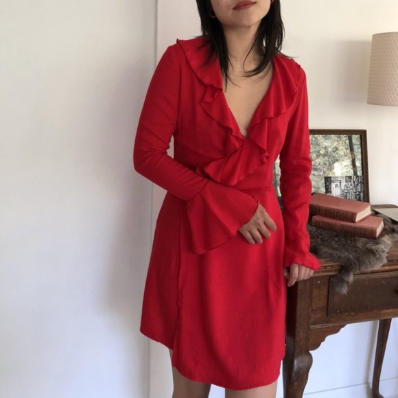 SOLD-Lisa says gah Colette ruffle wrap dress - Picture 1 of 6